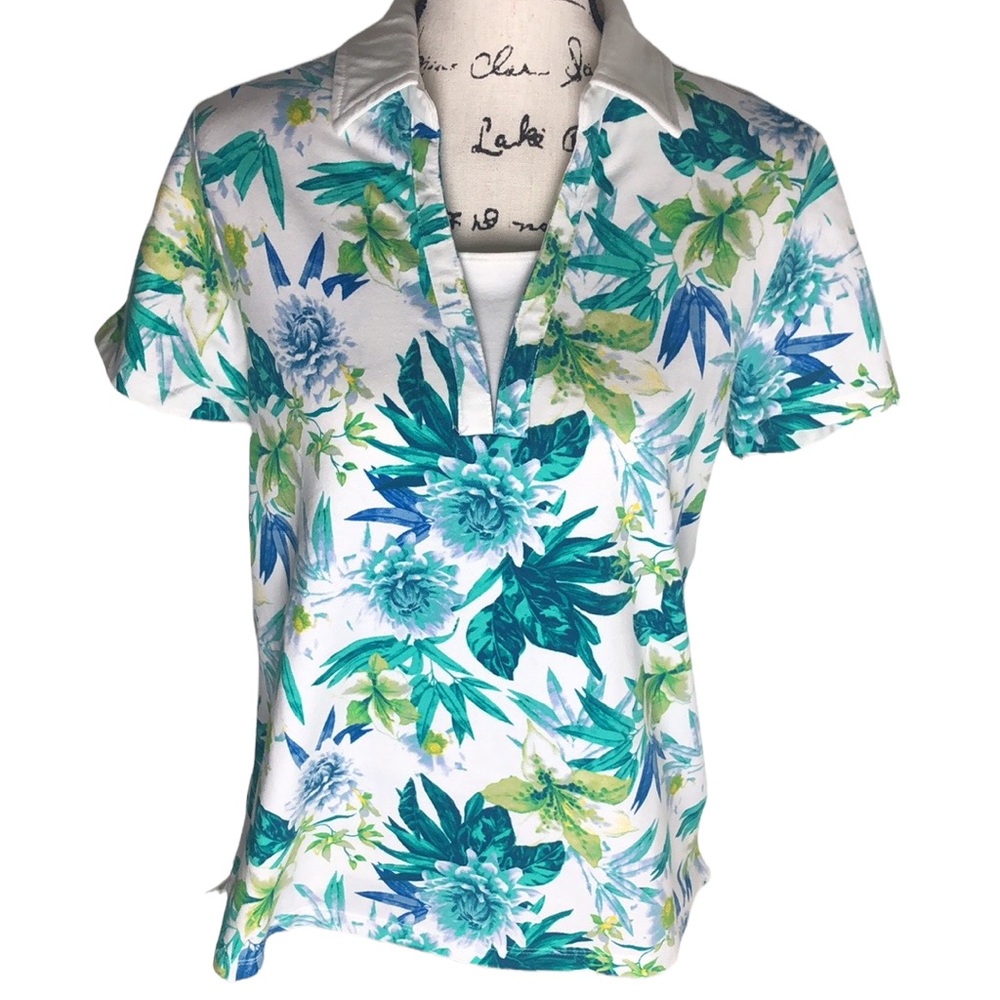 Laura Scott Petite Floral Print Top Size L